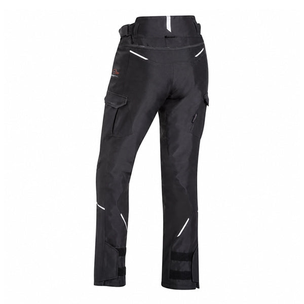 IXON Balder waterproof textile motorcycle pants rear view in black