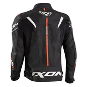 IXON Jackal jacket rear view black white red race style motorcycle jacket Video thumbnail