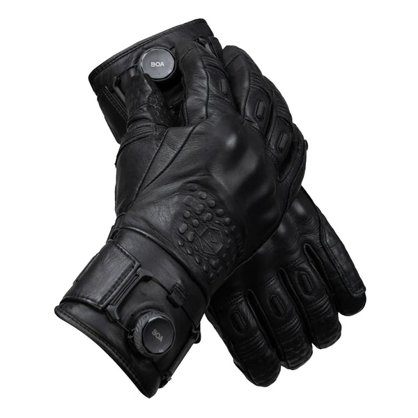 Knox Coniston black motorcycle gloves back and cuff view
