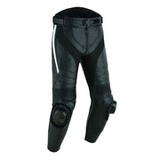 Tuff Gear leather racing motorcycle pants with armour front view Video thumbnail