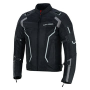 Tuff Gear motorcycle textile summer waterproof mesh jacket black front view Video thumbnail