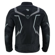 Tuff Gear mesh motorcycle jacket black rear view Video thumbnail