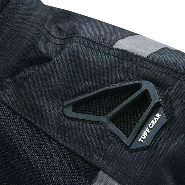 Tuff Gear motorcycle jacket shoulder protector detail
