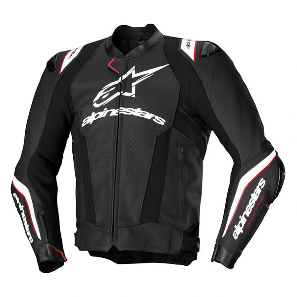Alpinestars Missile V3 Ignition leather motorcycle jacket black front view sport race jacket