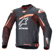 Alpinestars GP Plus R V4 Rideknit leather motorcycle jacket black orange front view sport riding jacket Video thumbnail