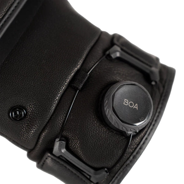 Knox Orsa Leather MK3 black leather motorcycle glove BOA wrist closure detail