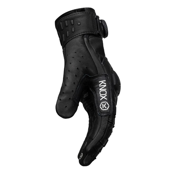 Knox Orsa Leather MK3 black leather motorcycle glove side view