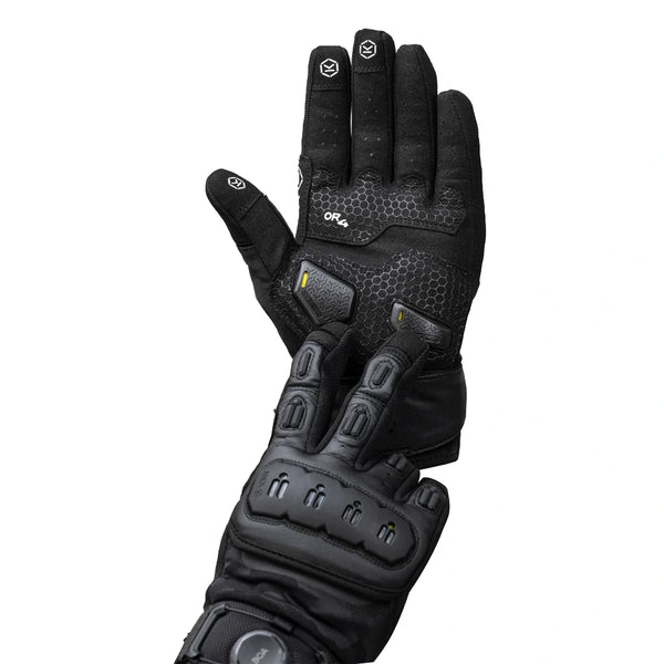 Knox Orsa OR4 Textile black motorcycle glove palm view