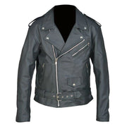 Perfecto fashion leather motorcycle jacket black front view biker jacket Video thumbnail