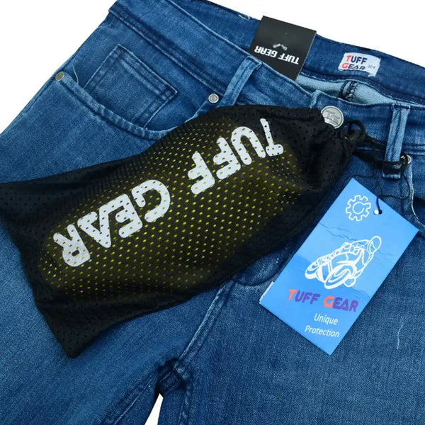 Tuff Gear Motorcycle Premium Straight Fit Blue Jeans Lined with DuPont™ Kevlar®