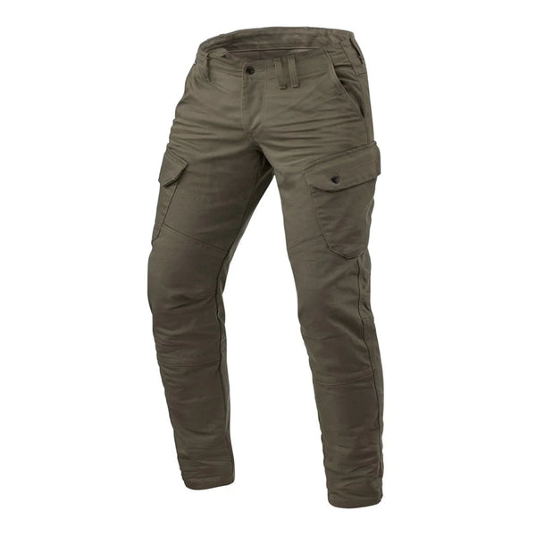REV'IT! Cargo 2 TF Motorcycle Pants front view in olive green