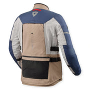 REVIT Sand 5 H2O jacket rear view sand blue multi pocket touring motorcycle jacket Video thumbnail