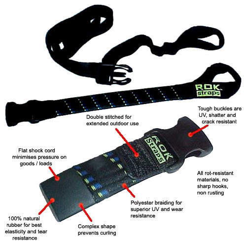 ROK Straps Motorcycle Adjustable Strap – Hi-Vis Green (Pair)
