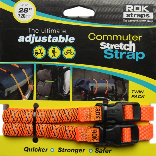 ROK Straps Commuter Adjustable Strap – Hi-Vis Orange/Black (Pair)