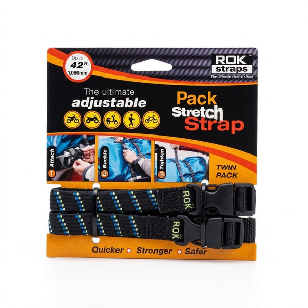 ROK Straps Pack Adjustable Strap – Black/Blue/Green (Pair)