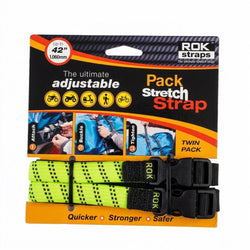 ROK Straps Pack Adjustable Strap – Hi-Vis Green/Black (Pair)
