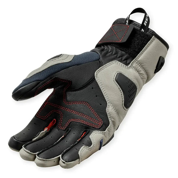 REV'IT! Sand 5 Silver and red motorcycle gloves palm view