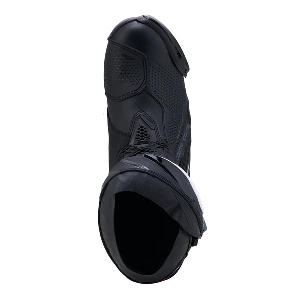 Alpinestars Supertech R V2 black motorcycle racing boot Top view