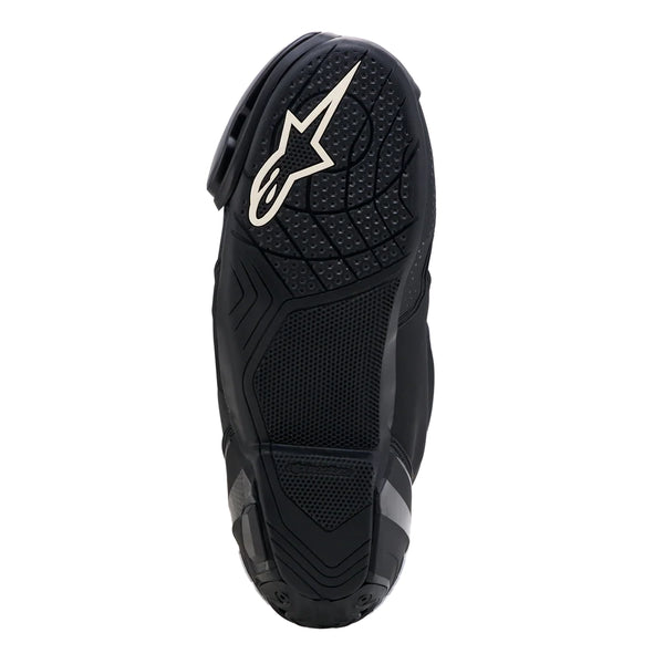 Alpinestars Supertech R V2 black motorcycle racing boot sole view