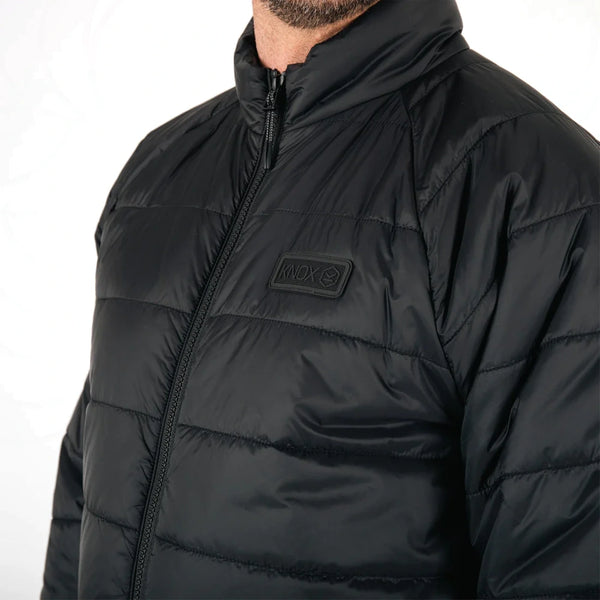 chest logo detail Knox Union Quilted jacket black premium finish