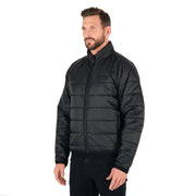 angled view Knox Union Quilted jacket worn by model lightweight riding jacket Video thumbnail