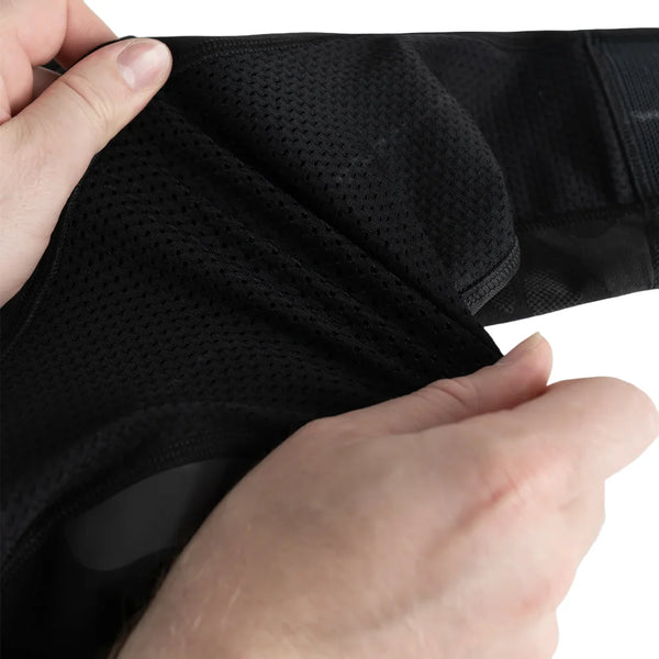 Breathable mesh interior fabric detail on Knox Action Pro Armoured Trousers MK2