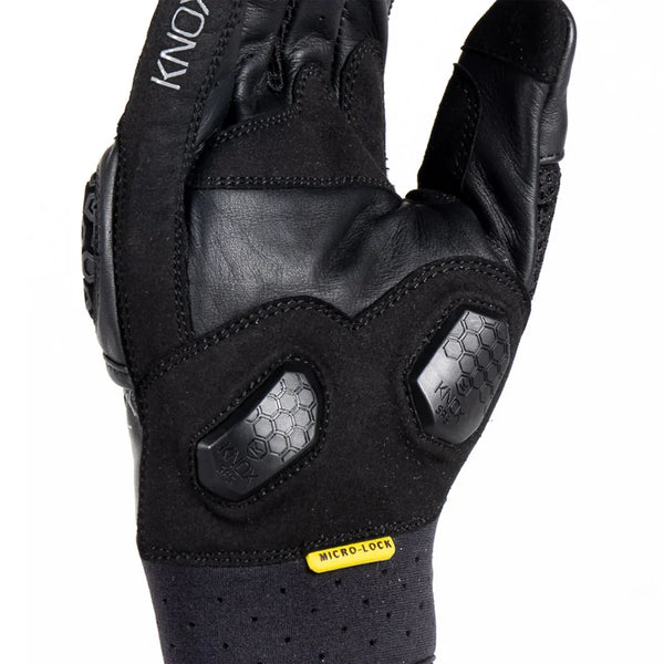 Knox Urbane Pro black motorcycle glove palm protection detail