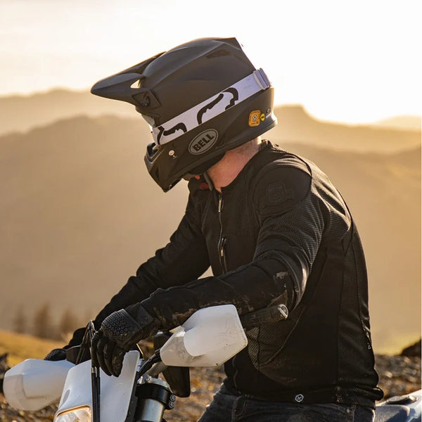 Motorcyclist wearing Knox Urbane Pro gloves while riding