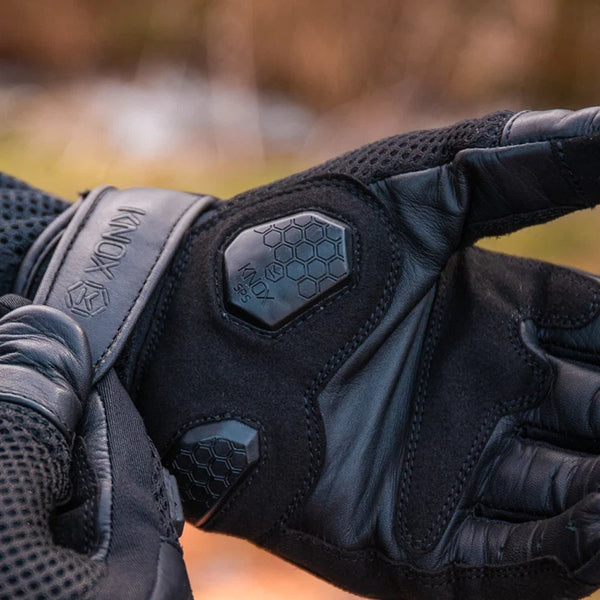 Knox Urbane Pro motorcycle glove close-up protection detail