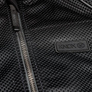 Knox branded mesh motorcycle jacket chest panel close up Video thumbnail