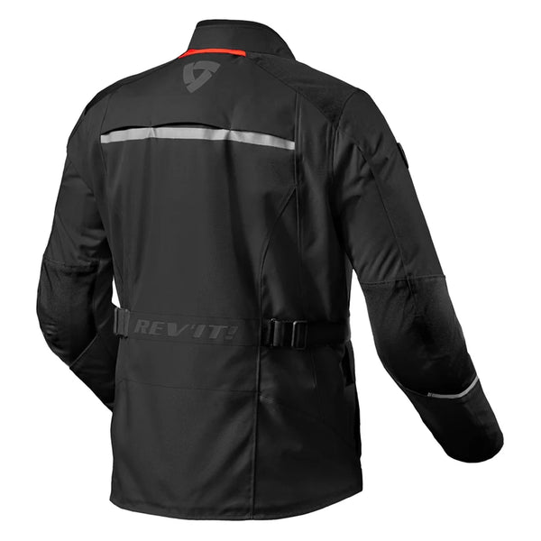 REVIT Voltiac 3 H2O jacket rear view black waterproof all weather motorcycle jacket