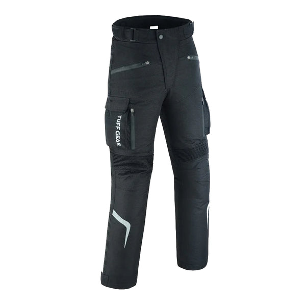 Tuff Gear Motorbike Waterproof Armoured Textile Pants - Adventure (Black)