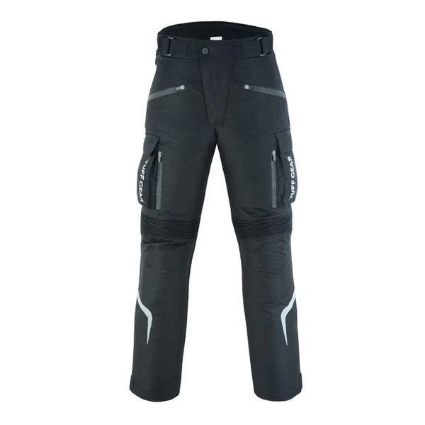 Tuff Gear waterproof armoured textile motorcycle pants front view