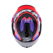 Alpinestars SR7 Lumen Helmet Black Purple Fluro Red White Gloss Video thumbnail