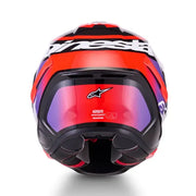 Alpinestars SR7 Lumen Helmet Black Purple Fluro Red White Gloss Video thumbnail