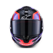 Alpinestars SR7 Lumen Helmet Black Purple Fluro Red White Gloss Video thumbnail