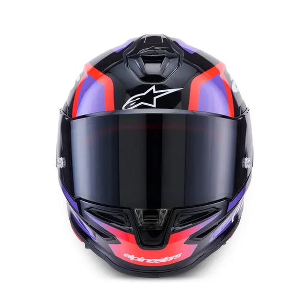 Alpinestars SR7 Lumen Helmet Black Purple Fluro Red White Gloss