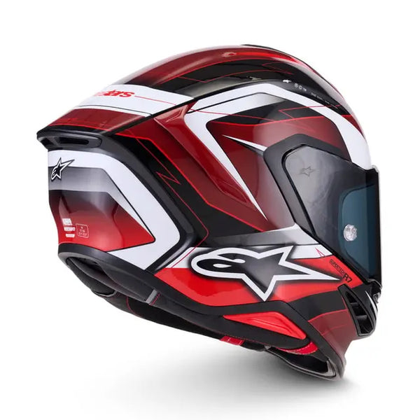 Alpinestars SR7 Kinetis Helmet BLACK WHITE  RED GLOSS