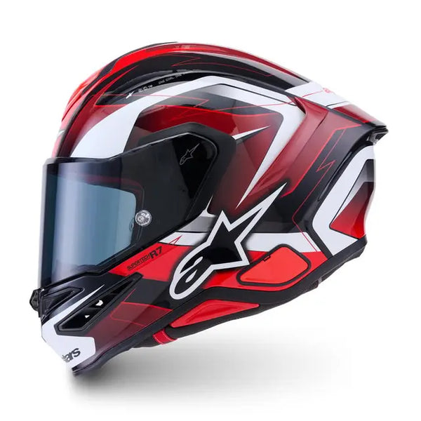 Alpinestars SR7 Kinetis Helmet BLACK WHITE  RED GLOSS