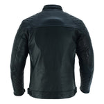 Tuff Gear Motorcycle Leather Classic Retro Jacket - Black