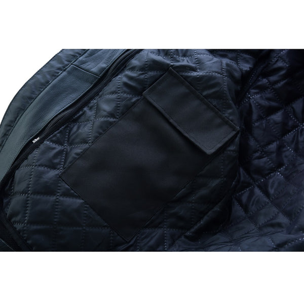 Tuff Gear Motorcycle Leather Classic Retro Jacket - Black