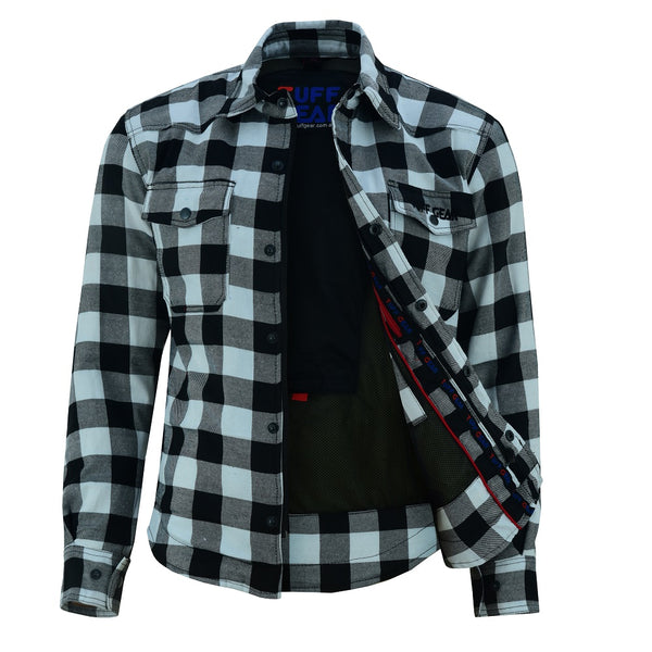 Tuff Gear Motorcycle Kevlar Shirt - Black and White