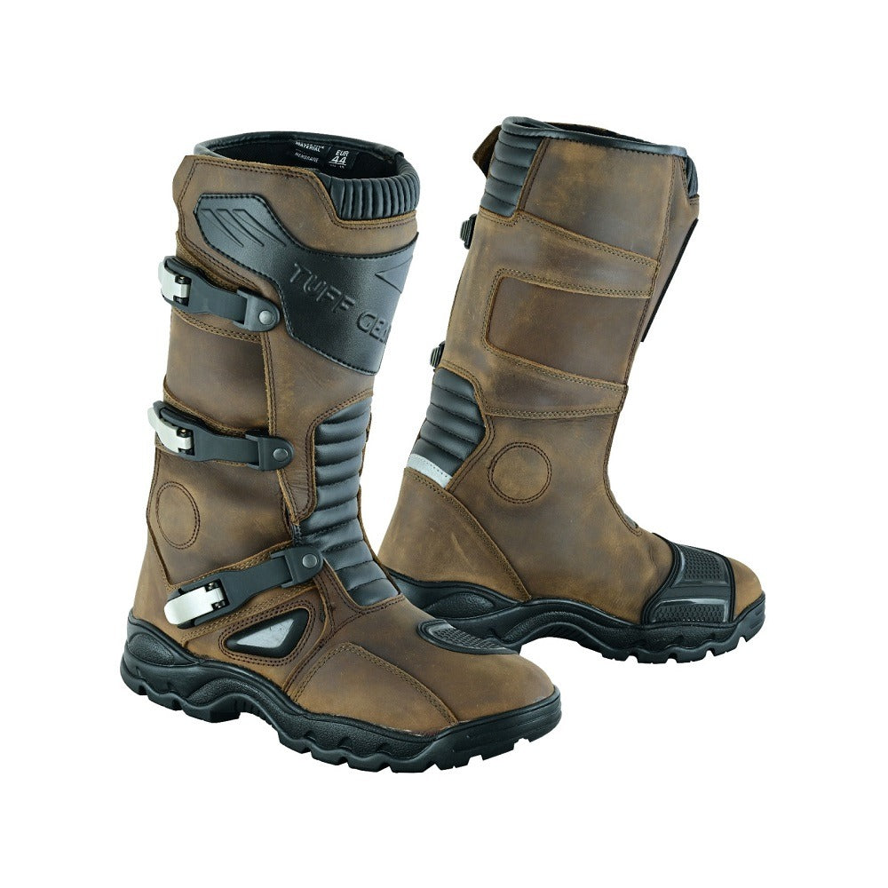 Light Adventure Riding Boot Tuff Gear Waterproof Cowhide Leather Adventure Riding Boots - Brown
