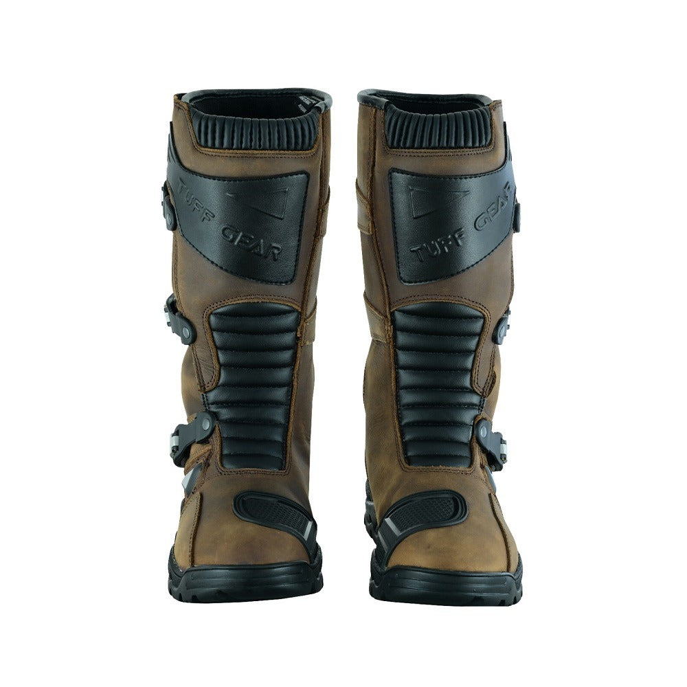 Light Adventure Riding Boot Tuff Gear Waterproof Cowhide Leather Adventure Riding Boots - Brown