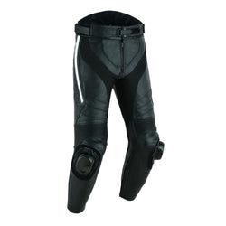 Tuff Gear Motorcycle Men Leather Racing Pants with armours - Black