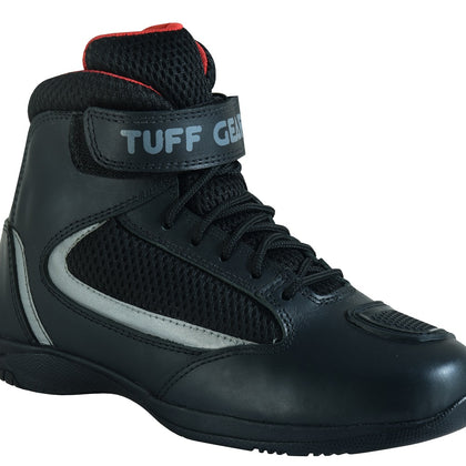 Tuff Gear Leather Motorcycle Short Boots TG3 Pair Front Three Quarter View