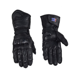 Black Racer | Cowhide Leather Motorcycle Gloves