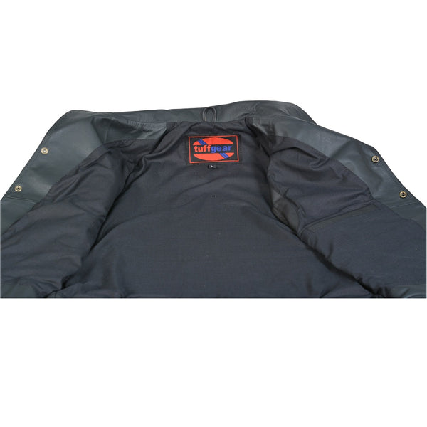 Tuff Gear Motorcycle Cowhide Braided Leather Vest Black - V4