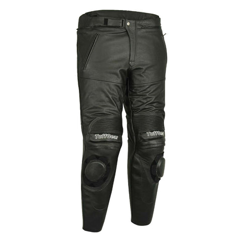 Men's Slim Fit Genuine Leather Motorcycle Pants Trousers Riding Pants Black  New